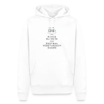 Vegetarisch essen - Männer Premium Bio Hoodie - Weiß - Vorne - Nico (187cm)