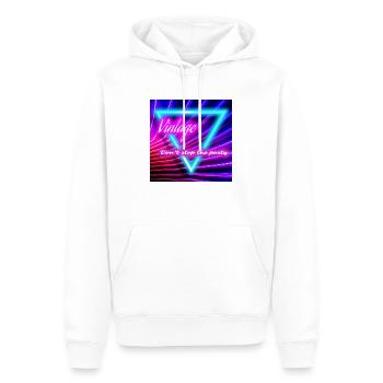 Vintage don't stop the party, fête, 80 70 - Sweat à capuche Premium bio Homme - blanc - Devant - Nico (187cm)