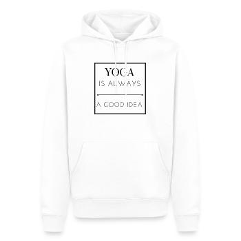 YOGA IS ALWAYS A GOOD IDEA - Männer Premium Bio Hoodie - Weiß - Vorne - Nico (187cm)