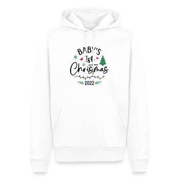 1er Noël de bébé 2022 - Sweat à capuche Premium bio Homme - blanc - Devant - Nico (187cm)