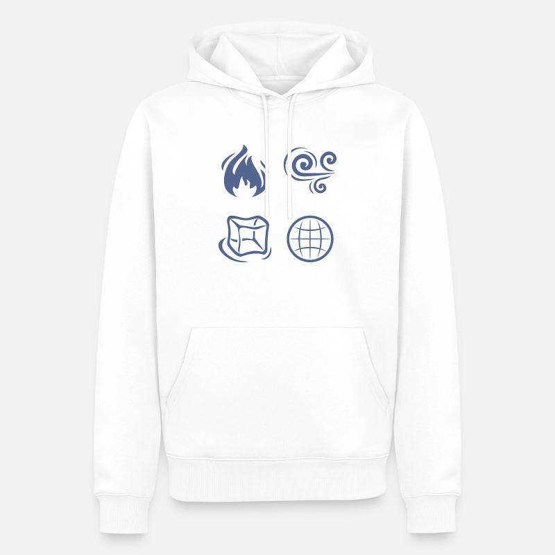 Vent, feu, terre et eau - Sweat à capuche Premium bio Homme - blanc