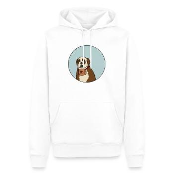 Saint-Bernard - Sweat à capuche Premium bio Homme - blanc - Devant - Nico (187cm)