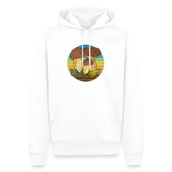 Mycètes - Sweat à capuche Premium bio Homme - blanc - Devant - Nico (187cm)