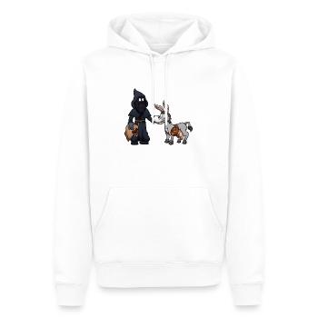 Diener Ruprecht mit Esel - Männer Premium Bio Hoodie - Weiß - Vorne - Nico (187cm)