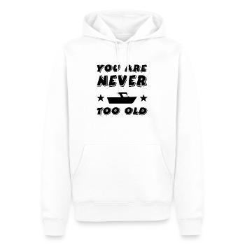 Motorboot - Männer Premium Bio Hoodie - Weiß - Vorne - Nico (187cm)