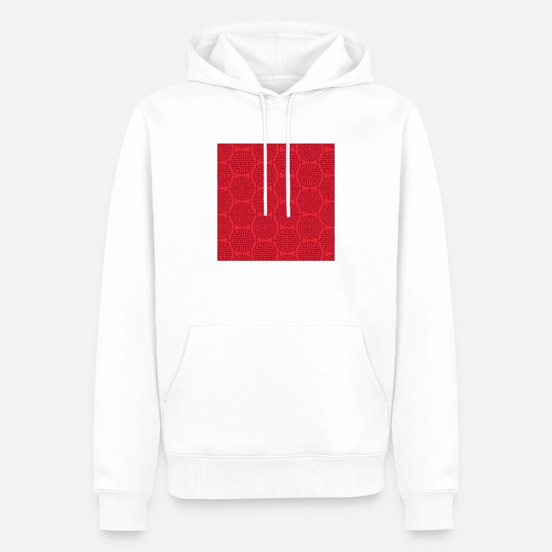 Modèle chinois - Sweat à capuche Premium bio Homme - blanc