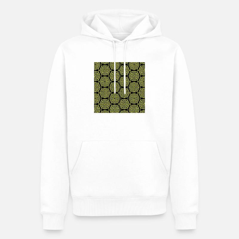 Chinesisches Muster - Männer Premium Bio Hoodie - Weiß