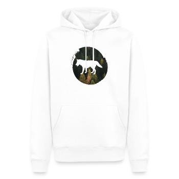Plage d’eau de mer - Sweat à capuche Premium bio Homme - blanc - Devant - Nico (187cm)