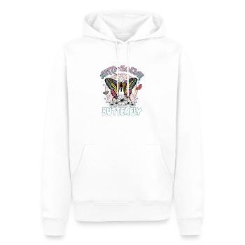 Papillon antisocial - Sweat à capuche Premium bio Homme - blanc - Devant - Nico (187cm)