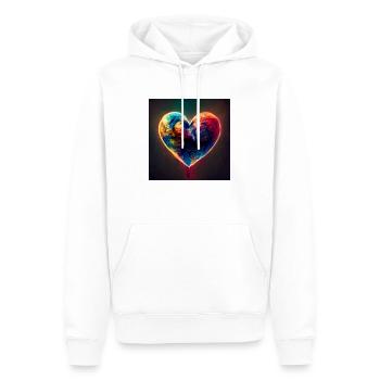 Love our Earth - Männer Premium Bio Hoodie - Weiß - Vorne - Nico (187cm)