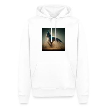 Wild und frei - Männer Premium Bio Hoodie - Weiß - Vorne - Nico (187cm)