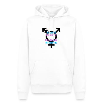 Trans Rights Are Human Rights - Männer Premium Bio Hoodie - Weiß - Vorne - Nico (187cm)
