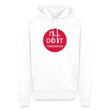 do it tomorrow quote - Men’s Premium Organic Hoodie - white - Front - Nico (187cm)