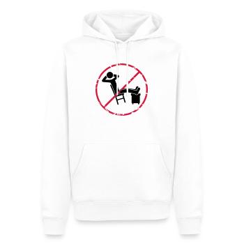 Entspannen verboten Zone Schild - Männer Premium Bio Hoodie - Weiß - Vorne - Nico (187cm)