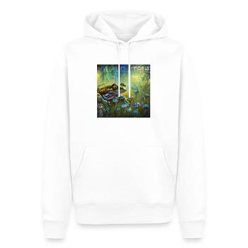 Voyage Kambo •02 - Sweat à capuche Premium bio Homme - blanc - Devant - Nico (187cm)