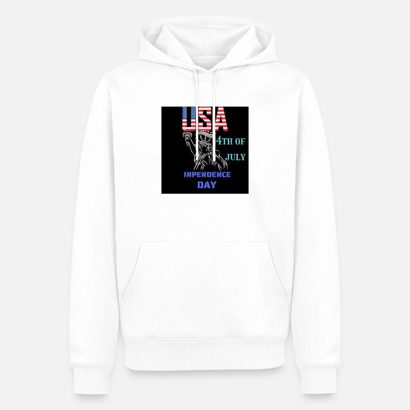 États-Unis, Statue de la Liberté - Sweat à capuche Premium bio Homme - blanc