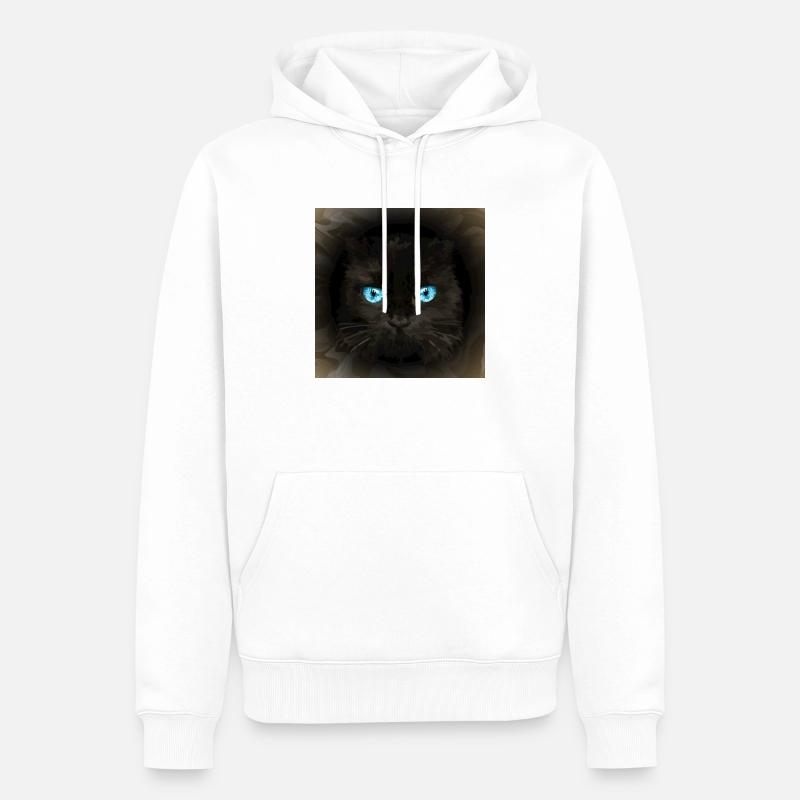 Chat - Sweat à capuche Premium bio Homme - blanc