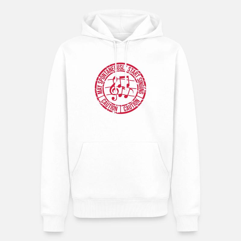 may spontaneously start singing - Männer Premium Bio Hoodie - Weiß