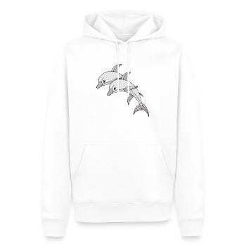 Delphine - Männer Premium Bio Hoodie - Weiß - Vorne - Nico (187cm)