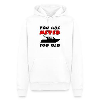 Motorboot - Männer Premium Bio Hoodie - Weiß - Vorne - Nico (187cm)