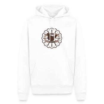 king of chicken - Sweat à capuche Premium bio Homme - blanc - Devant - Nico (187cm)
