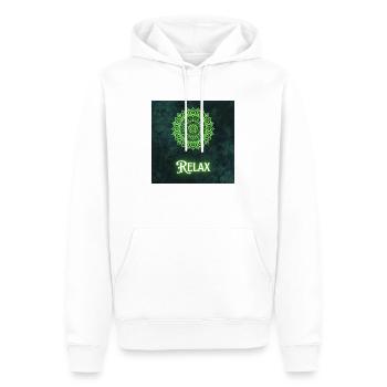Relax grün - Männer Premium Bio Hoodie - Weiß - Vorne - Nico (187cm)