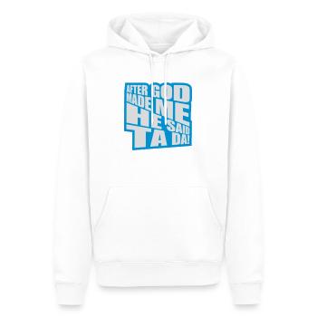 Après que Dieu m’ait fait - Sweat à capuche Premium bio Homme - blanc - Devant - Nico (187cm)