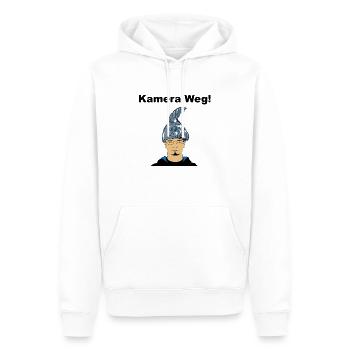 Kamera Weg - Männer Premium Bio Hoodie - Weiß - Vorne - Nico (187cm)