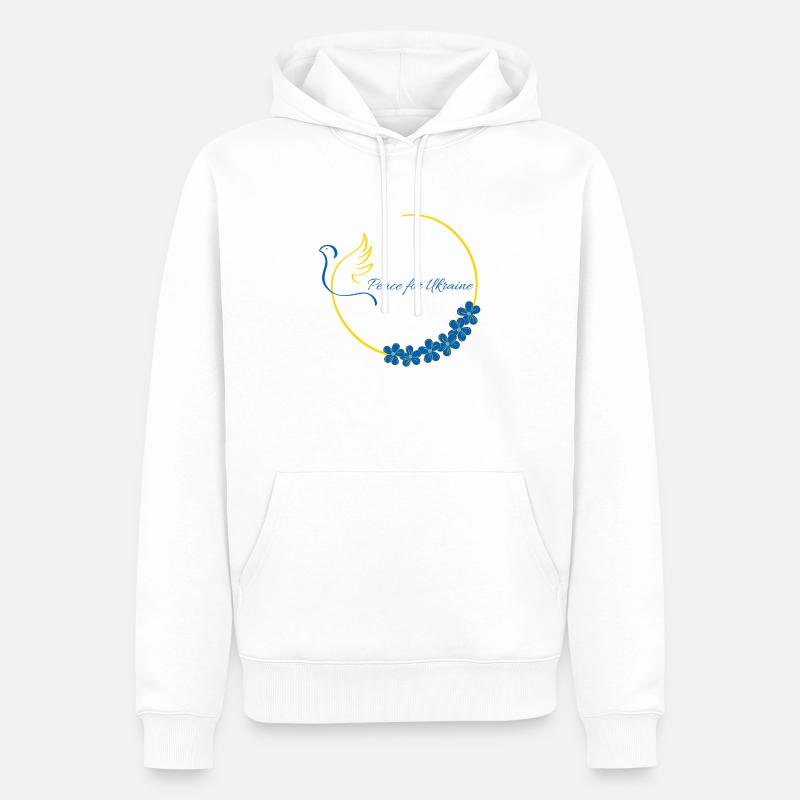 Peace for UkraineDesign - Männer Premium Bio Hoodie - Weiß
