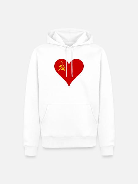Liebe UdSSR Union Sowjetrussland Waffen Hammer Sichel - Männer Premium Bio Hoodie - Weiß