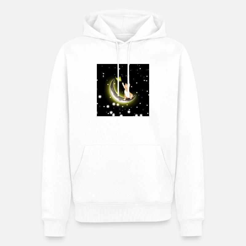 RS - LUA CRESCENTE AMARELA - Männer Premium Bio Hoodie - Weiß
