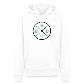 Dad King - Men’s Premium Organic Hoodie - white - Front - Nico (187cm)