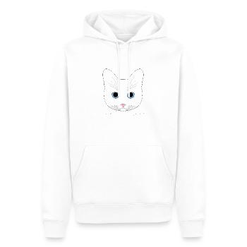Chat blanc - Sweat à capuche Premium bio Homme - blanc - Devant - Nico (187cm)