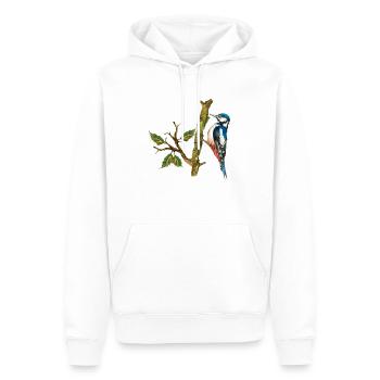 Bunter Vogel - Männer Premium Bio Hoodie - Weiß - Vorne - Nico (187cm)