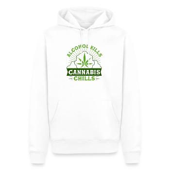 Alcohol Kills Cannabis Chills - Männer Premium Bio Hoodie - Weiß - Vorne - Nico (187cm)