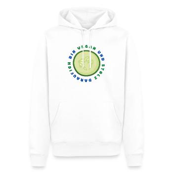 VEGAN UND STOLZ DARAUF - Vegan Pride Design - Männer Premium Bio Hoodie - Weiß - Vorne - Nico (187cm)