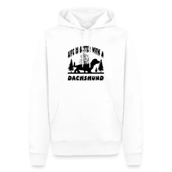 Dachshund - Men’s Premium Organic Hoodie - white - Front - Nico (187cm)