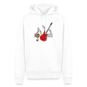 Gitarre - Männer Premium Bio Hoodie - Weiß - Vorne - Nico (187cm)