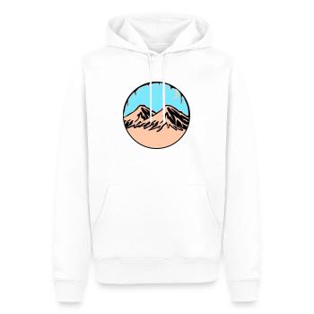 Montagnes de ciel étoilé - Sweat à capuche Premium bio Homme - blanc - Devant - Nico (187cm)