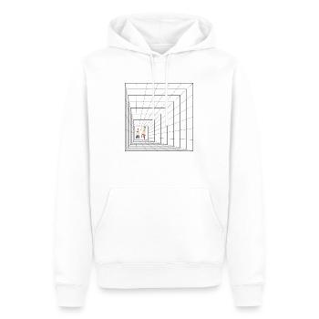 Cooles künstlerisches Design - Männer Premium Bio Hoodie - Weiß - Vorne - Nico (187cm)