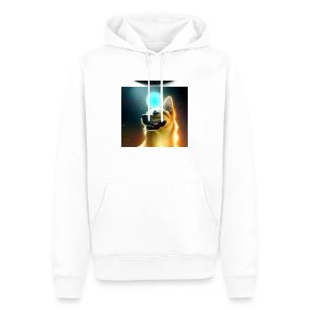 Le chien de l’univers - Sweat à capuche Premium bio Homme - blanc - Devant - Nico (187cm)