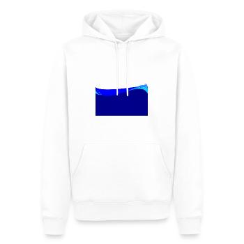 Fond vague bleu foncé - Sweat à capuche Premium bio Homme - blanc - Devant - Nico (187cm)