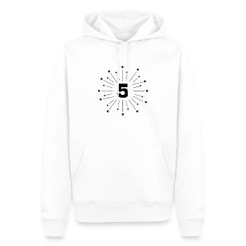 5th Starred Anniversary - 5 Years Gift - Men’s Premium Organic Hoodie - white - Front - Nico (187cm)