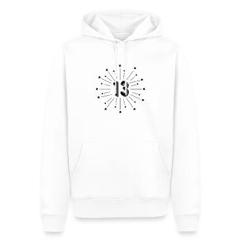 13. Sternjubiläum - 13 Jahre Geschenk - Männer Premium Bio Hoodie - Weiß - Vorne - Nico (187cm)