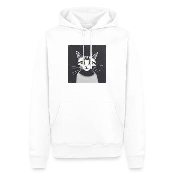 Katze - Männer Premium Bio Hoodie - Weiß - Vorne - Nico (187cm)