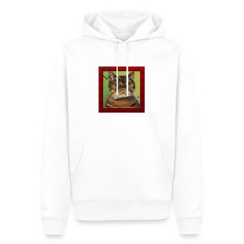 Katzenportrait 5 - Männer Premium Bio Hoodie - Weiß - Vorne - Nico (187cm)