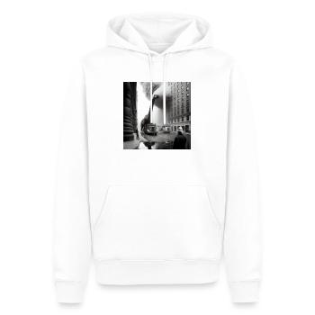 Brachiosaurus détruit la ville - Sweat à capuche Premium bio Homme - blanc - Devant - Nico (187cm)