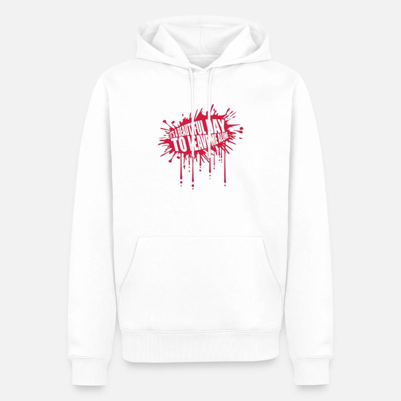 leave me alone day - Männer Premium Bio Hoodie - Weiß