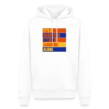 leave me alone day - Männer Premium Bio Hoodie - Weiß - Vorne - Nico (187cm)