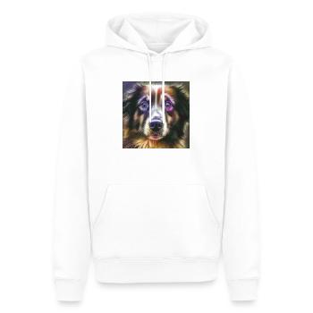 Australian Shepherd Hunderasse Hundeportrait - Männer Premium Bio Hoodie - Weiß - Vorne - Nico (187cm)